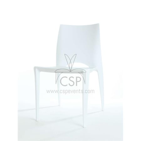 Commercial Seating Products Commercial Seating Products RPP-Crescent-WH-4 Crescent Polyproplylene Stackable Chair - White - 32 in. - Set of 4 RPP-Crescent-WH-WEB4